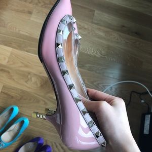 Valentino Shoes - Valentino rockstud patent leather slingback pump Valentino Shoes - Valentino rockstud patent leather slingback pump